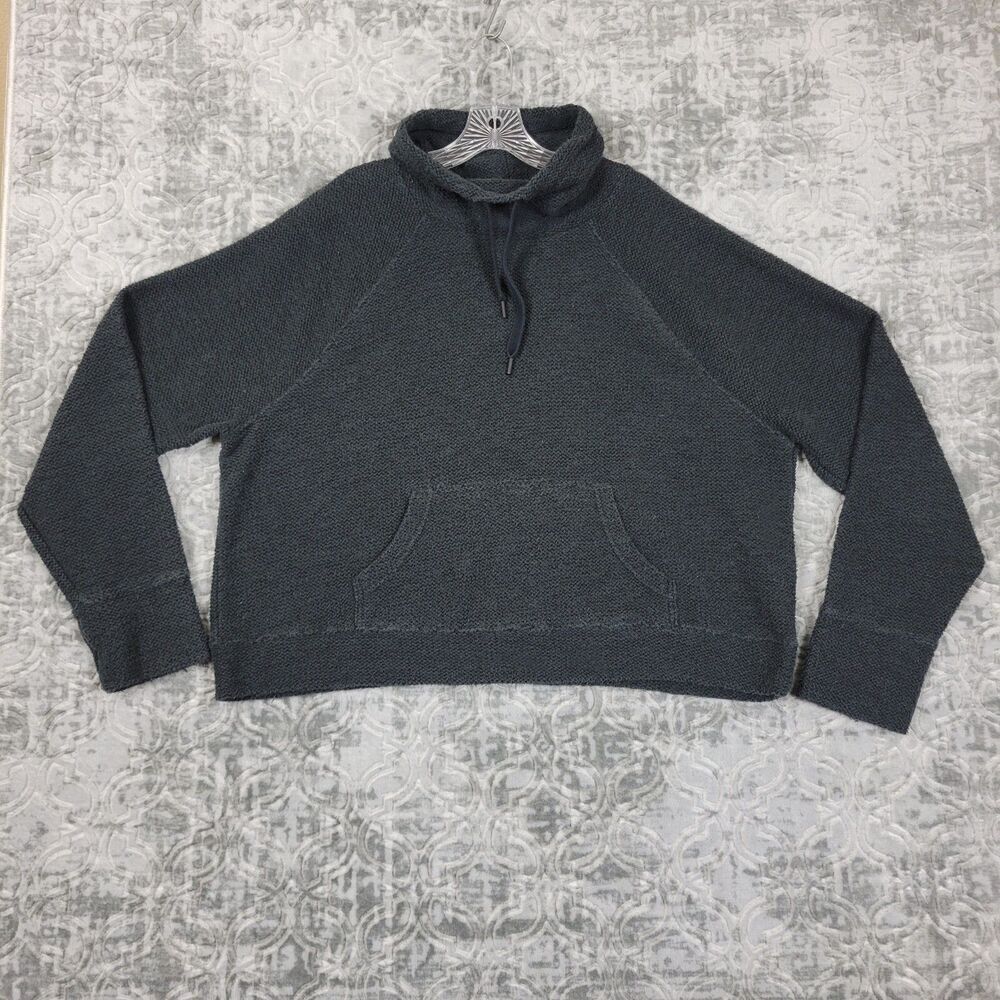 Offline by Aerie Sweatshirt Womens XXL 2XL  Black Textured Snowday Mock Neck